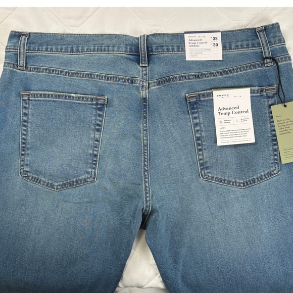Goodfellow Advanced Temp Control Jeans 38x30 Athletic Fit Stretch Blue NWT - Picture 4 of 11
